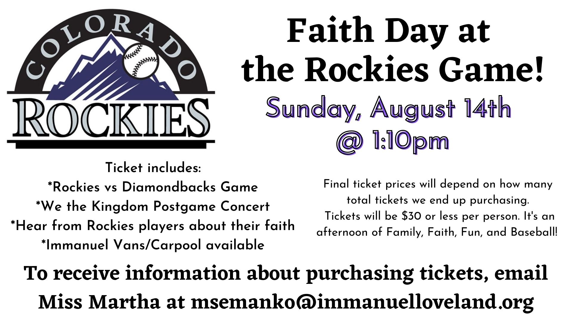 Faith Day at the Rockies Game! (1)